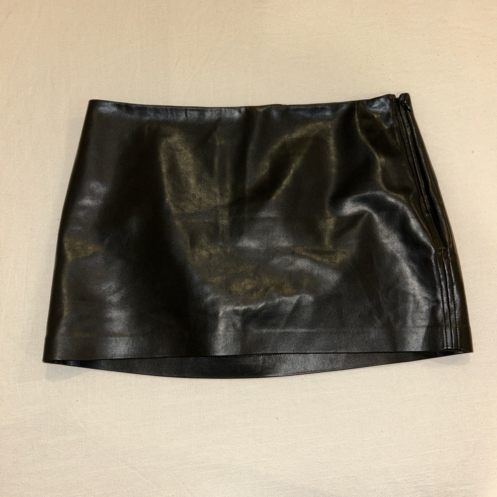 Black Leather Mini Skirt